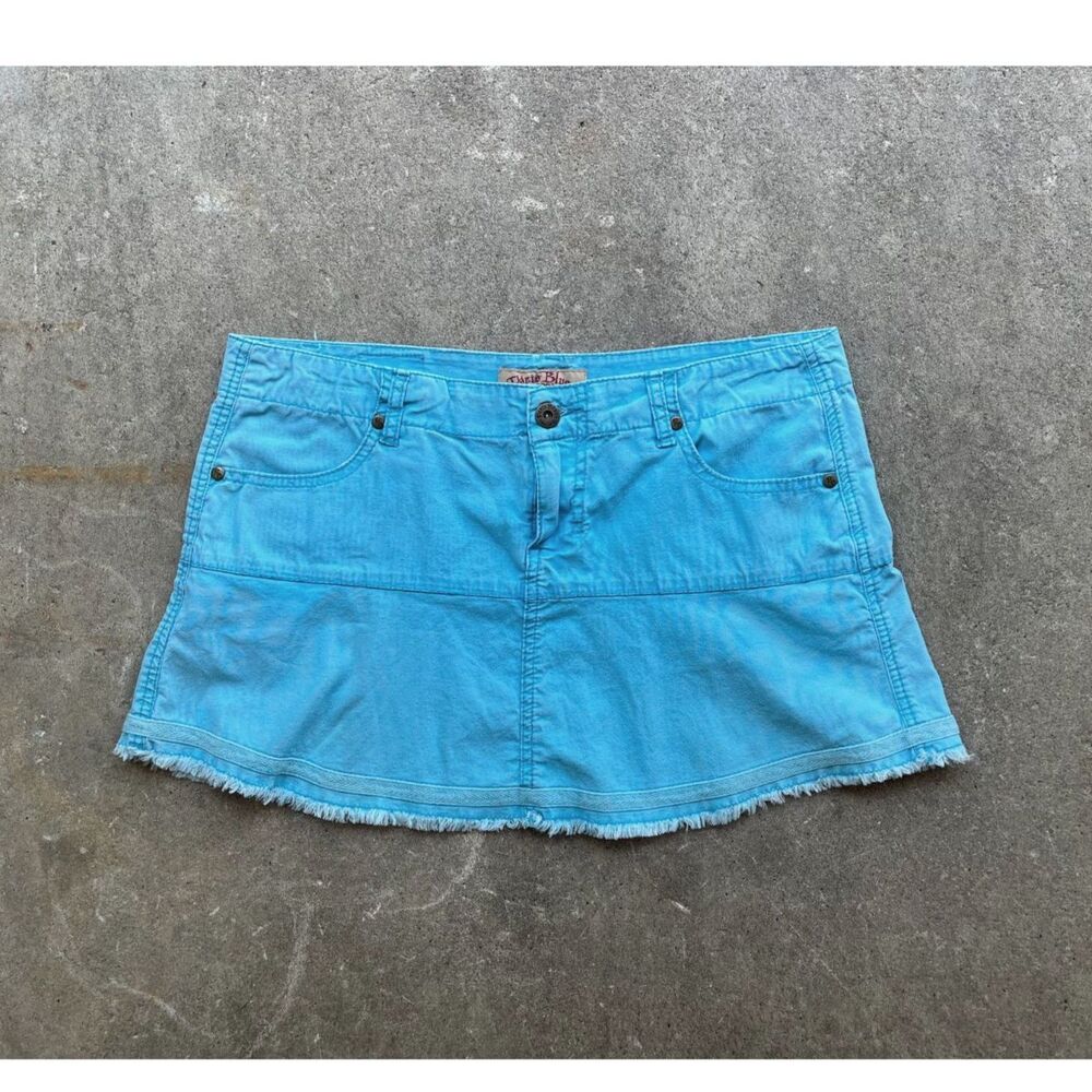 Y2K Vintage Paris Blues Low Rise Denim Mini Skirt Size 8/9 Women